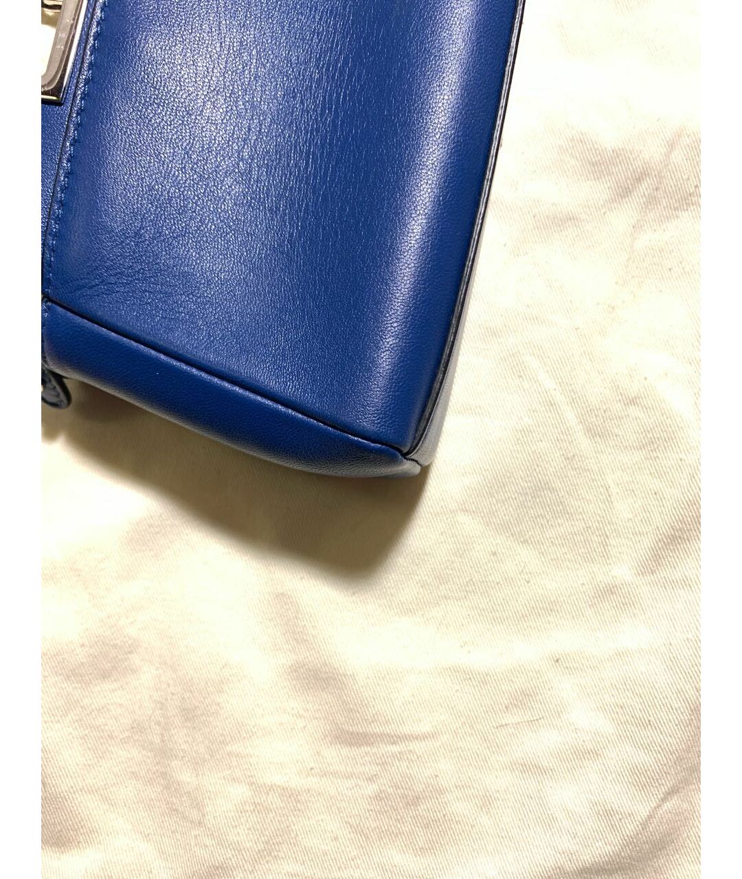 FENDI Синяя кожаная сумка тоут, фото 7