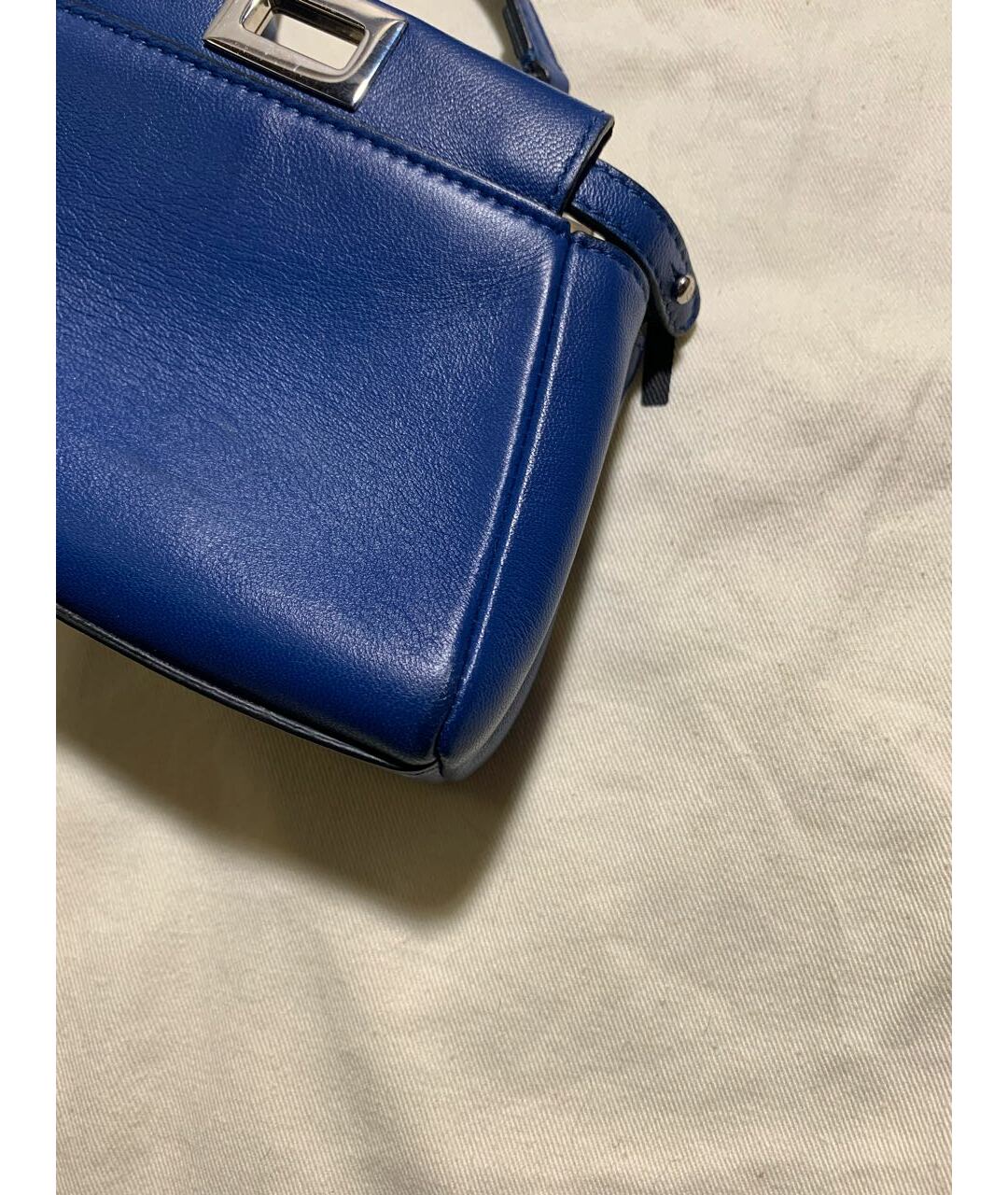 FENDI Синяя кожаная сумка тоут, фото 8