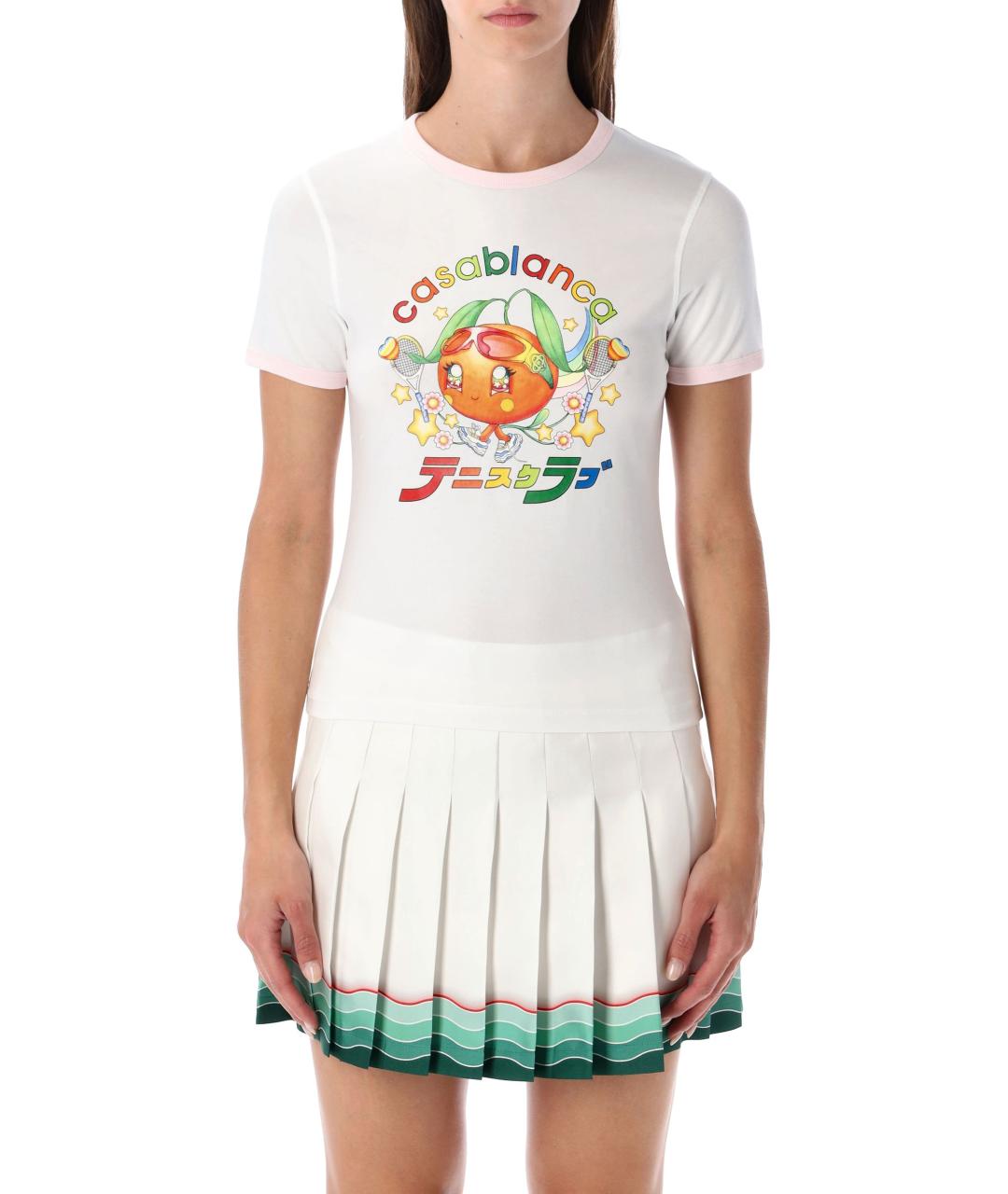 CASABLANCA Белая хлопковая футболка, фото 4