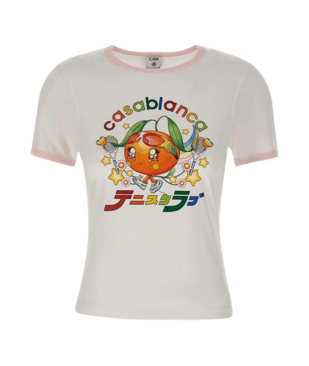 CASABLANCA Белая хлопковая футболка, фото 1