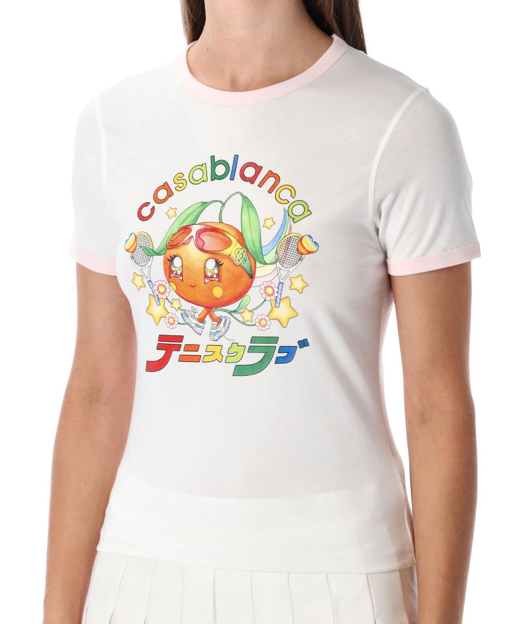 CASABLANCA Белая хлопковая футболка, фото 3