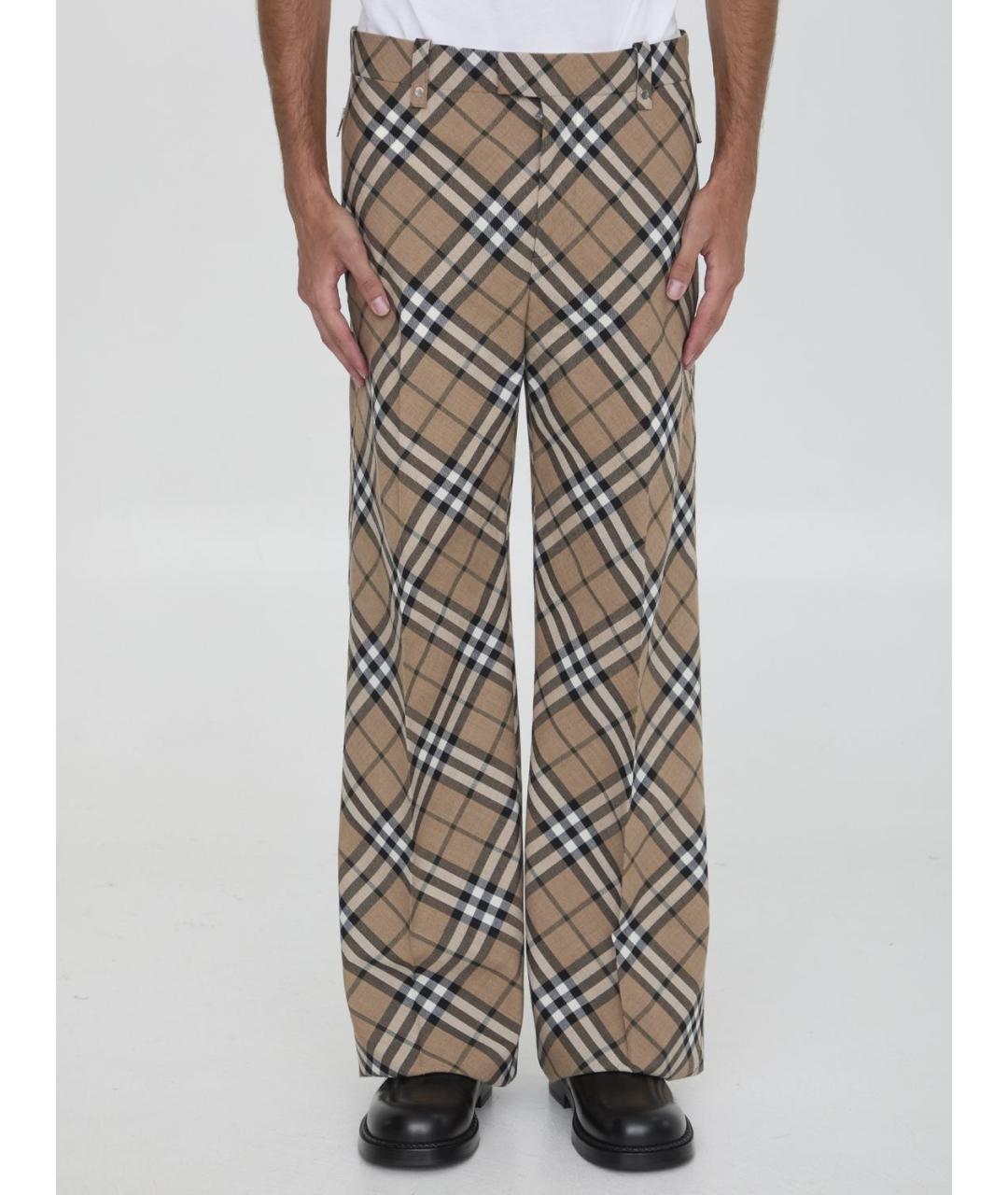 BURBERRY Мульти полиэстеровые повседневные брюки, фото 2