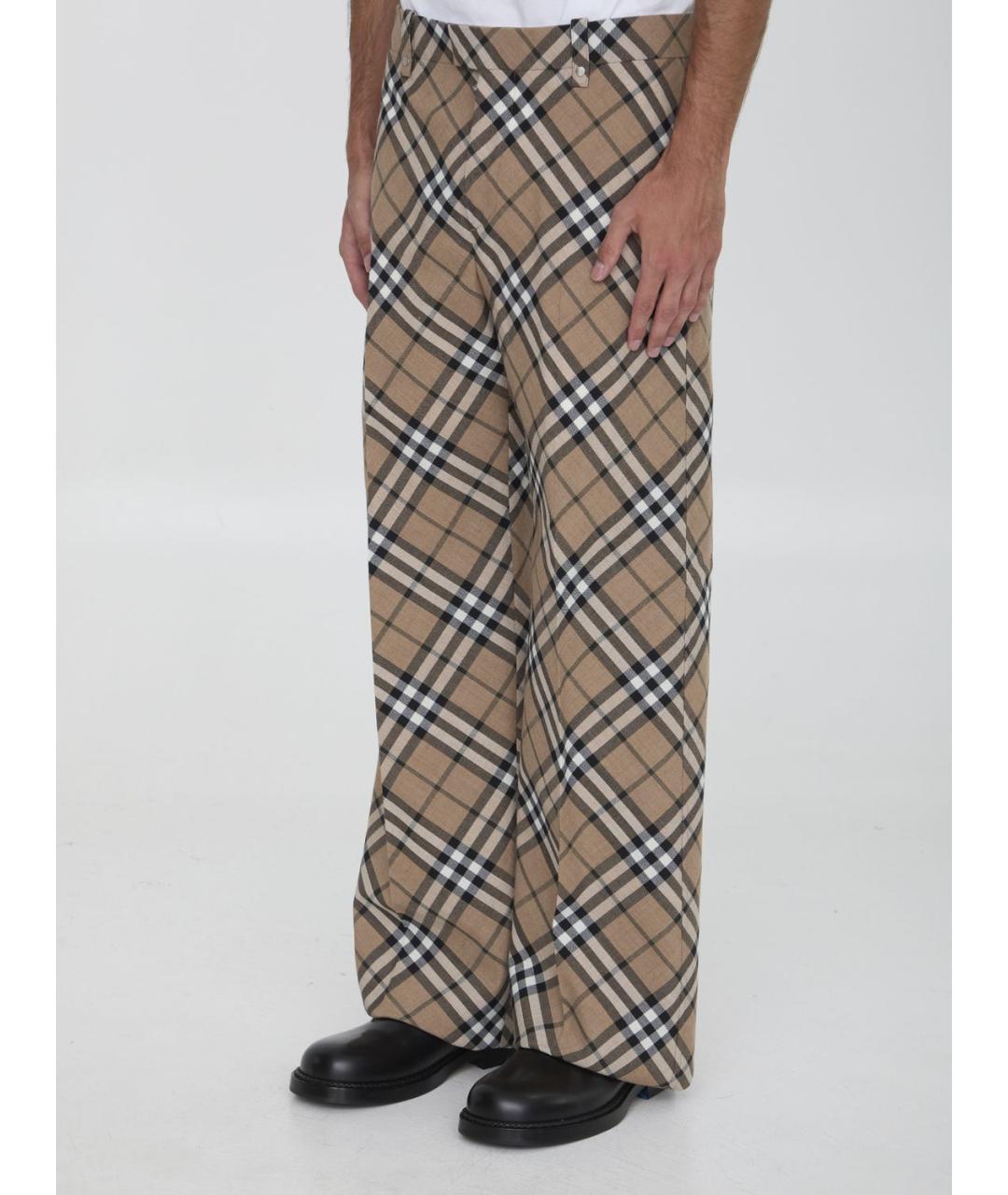 BURBERRY Мульти полиэстеровые повседневные брюки, фото 3