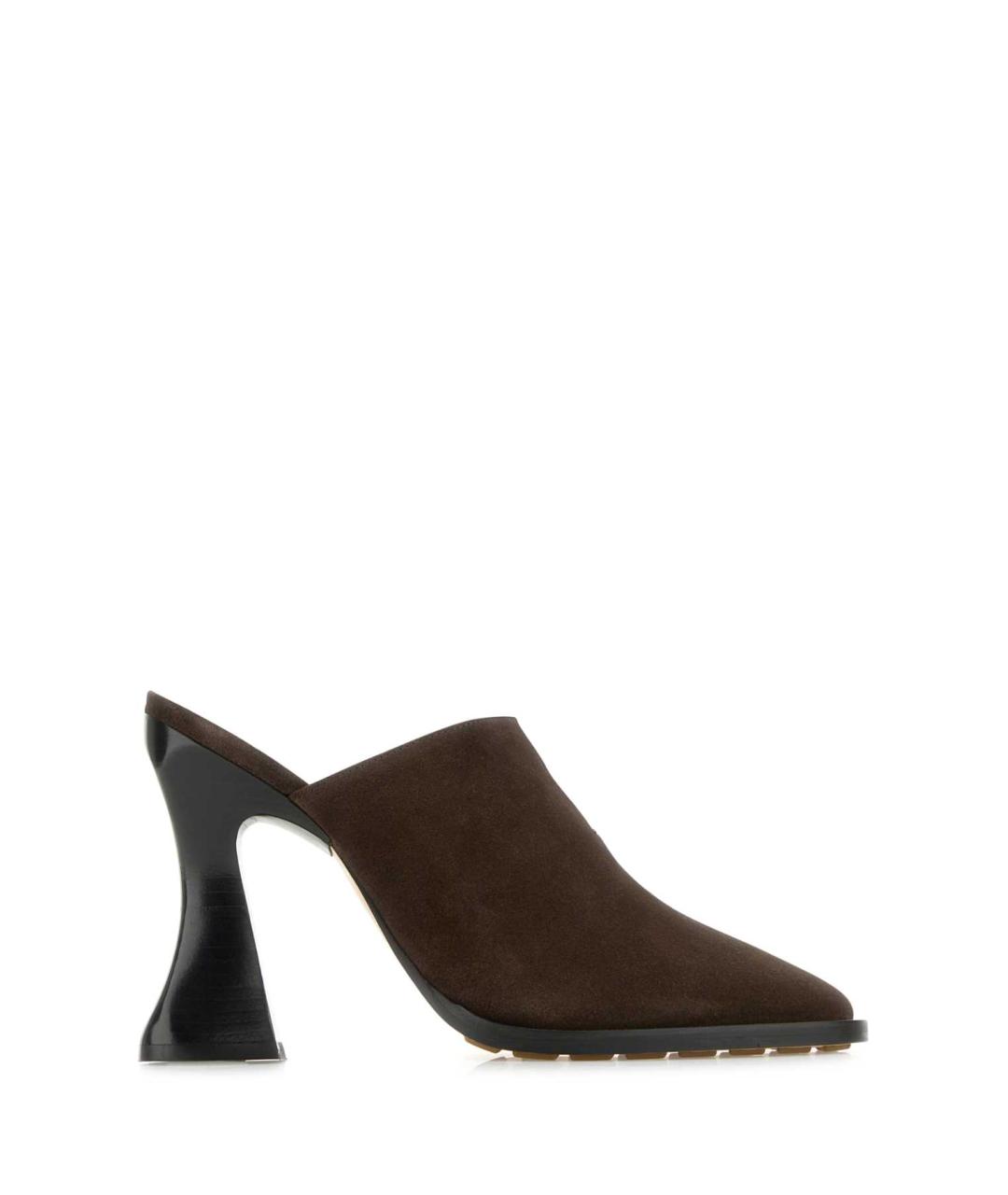 BOTTEGA VENETA Коричневые кожаные мюли, фото 1