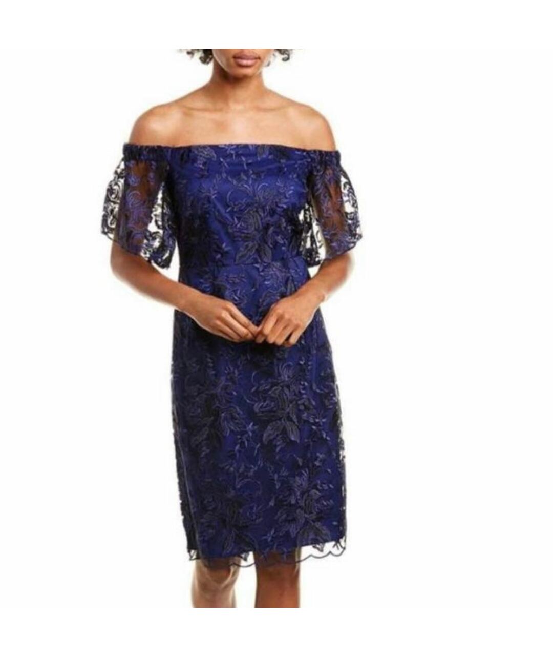 TRINA TURK Синее полиэстеровое коктейльное платье, фото 2
