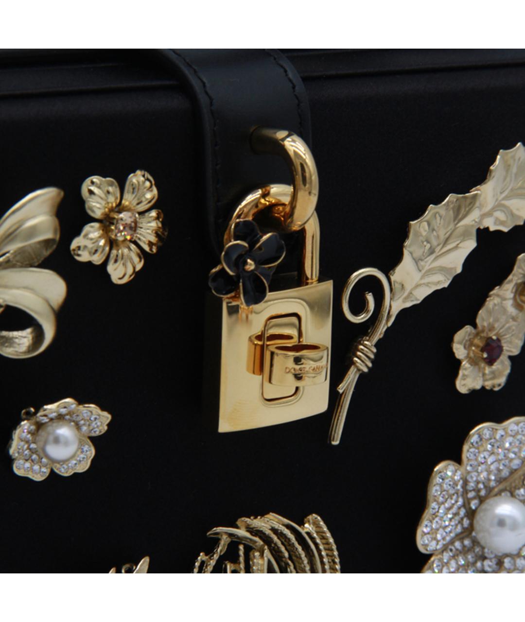 DOLCE&GABBANA Черная тканевая сумка с короткими ручками, фото 4