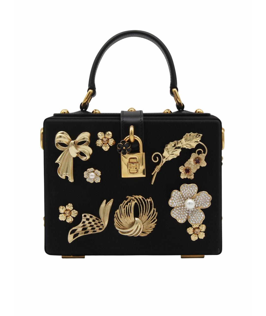 DOLCE&GABBANA Черная тканевая сумка с короткими ручками, фото 1