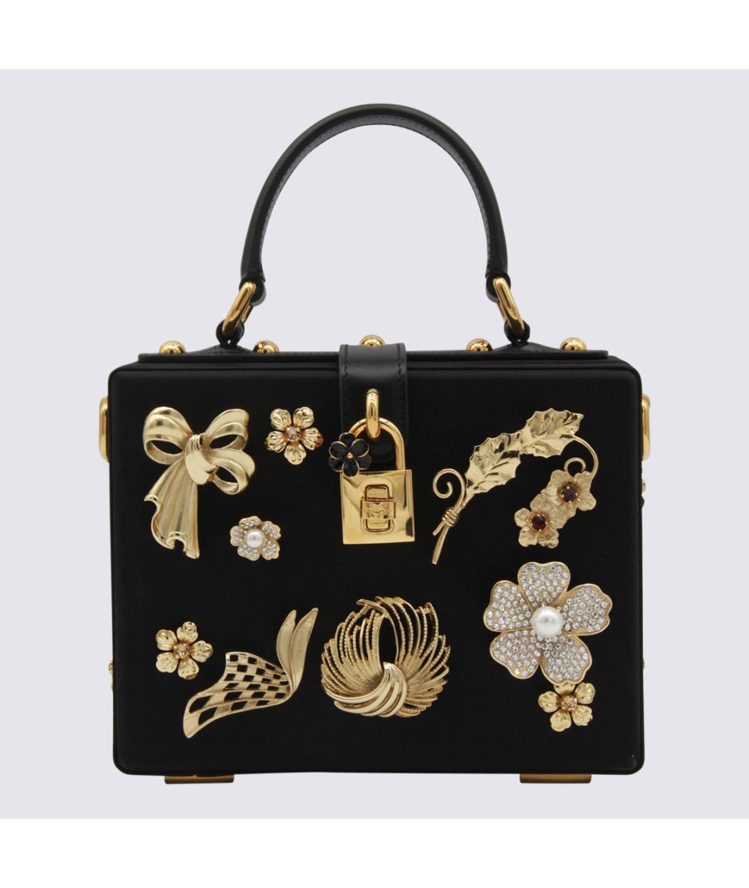 DOLCE&GABBANA Черная тканевая сумка с короткими ручками, фото 5
