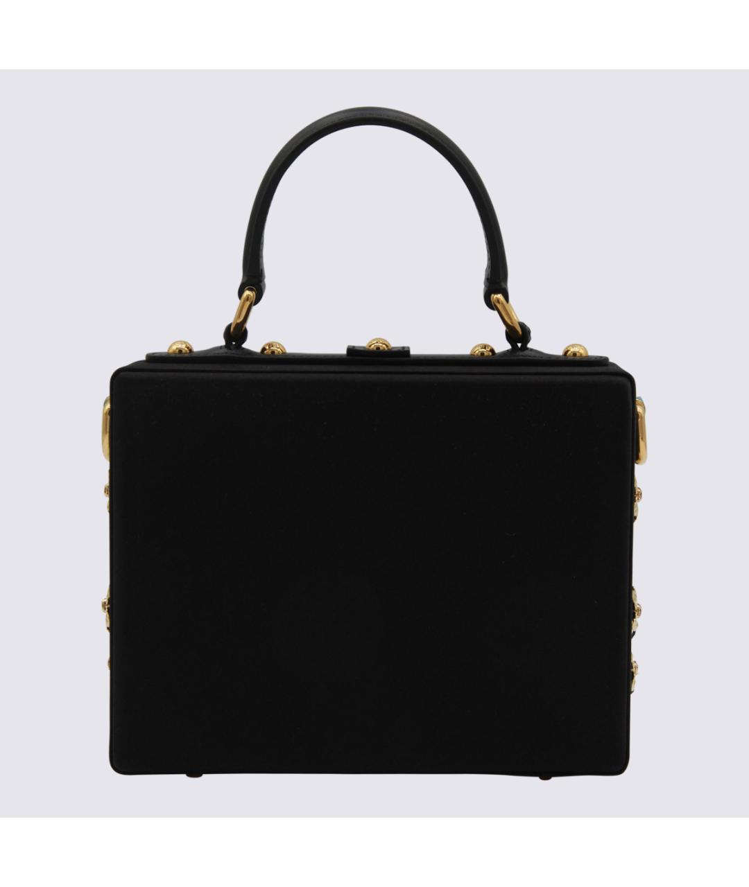 DOLCE&GABBANA Черная тканевая сумка с короткими ручками, фото 3