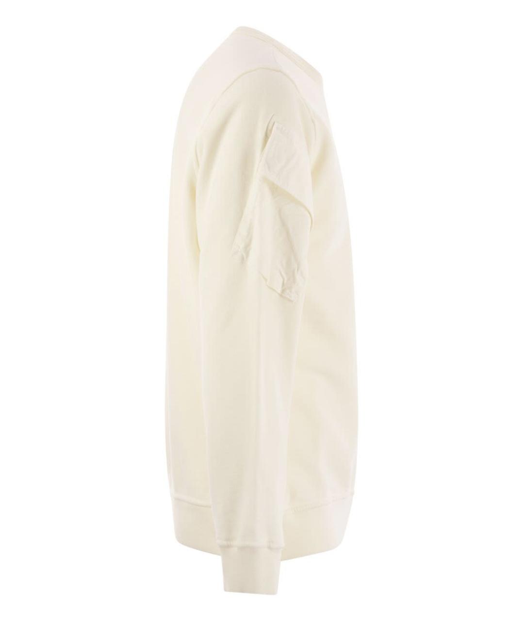 STONE ISLAND Белый хлопковый джемпер / свитер, фото 3