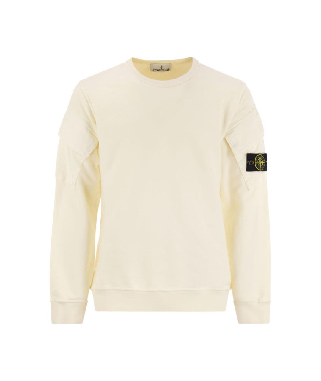 STONE ISLAND Белый хлопковый джемпер / свитер, фото 1