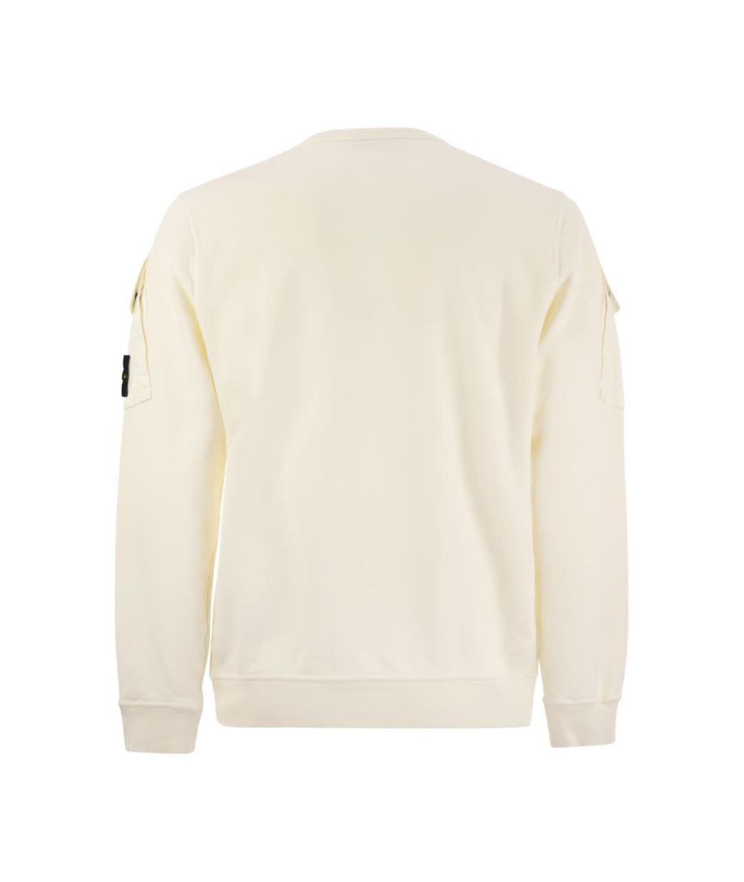 STONE ISLAND Белый хлопковый джемпер / свитер, фото 2