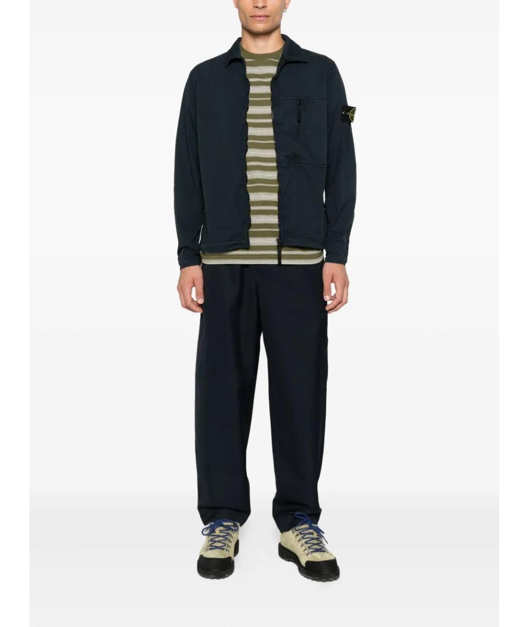 STONE ISLAND Синяя хлопковая кэжуал рубашка, фото 2