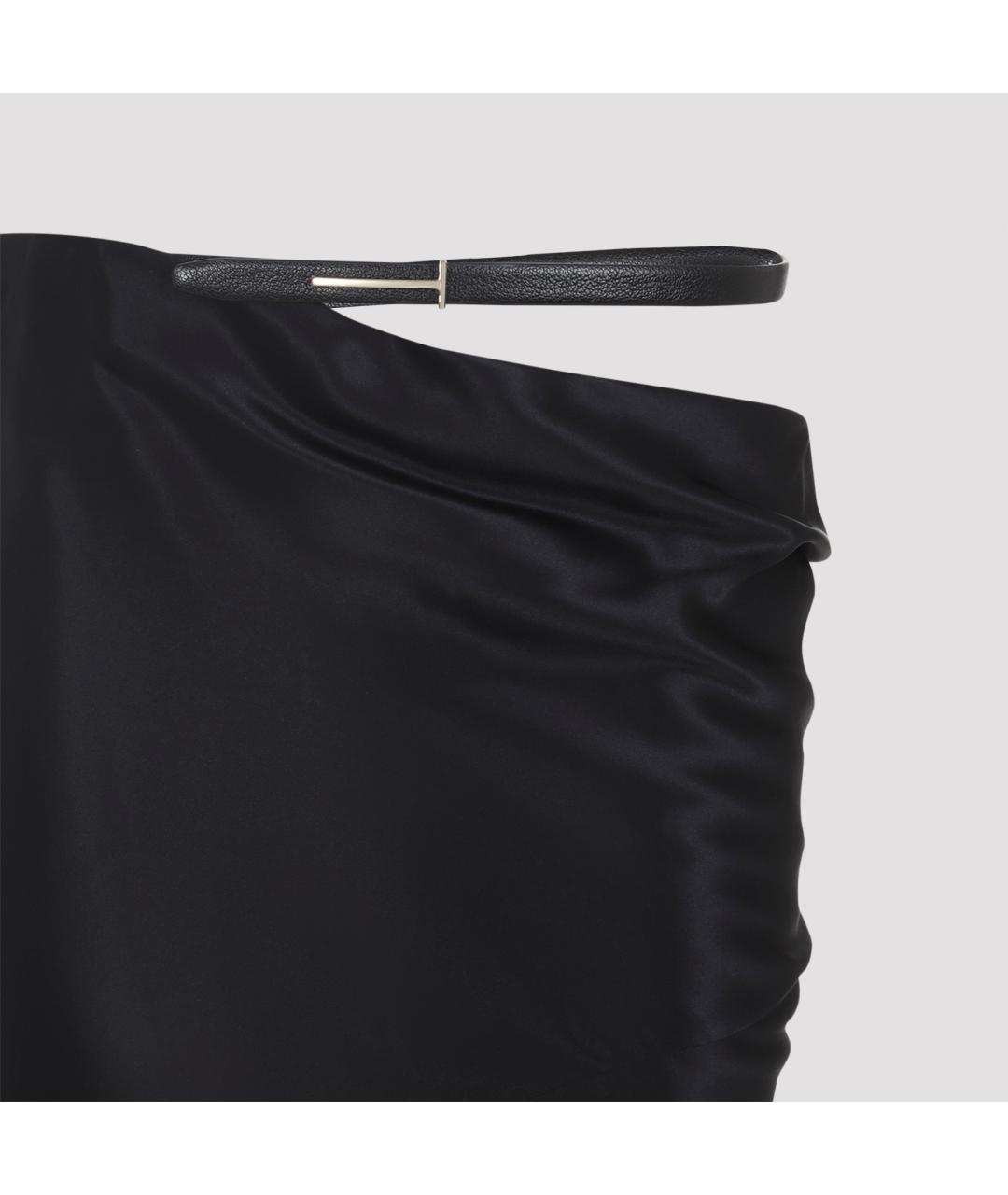 TOM FORD Черная шелковая юбка миди, фото 3