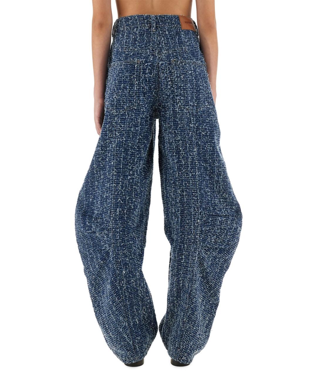 ROTATE Синие хлопковые прямые брюки, фото 4