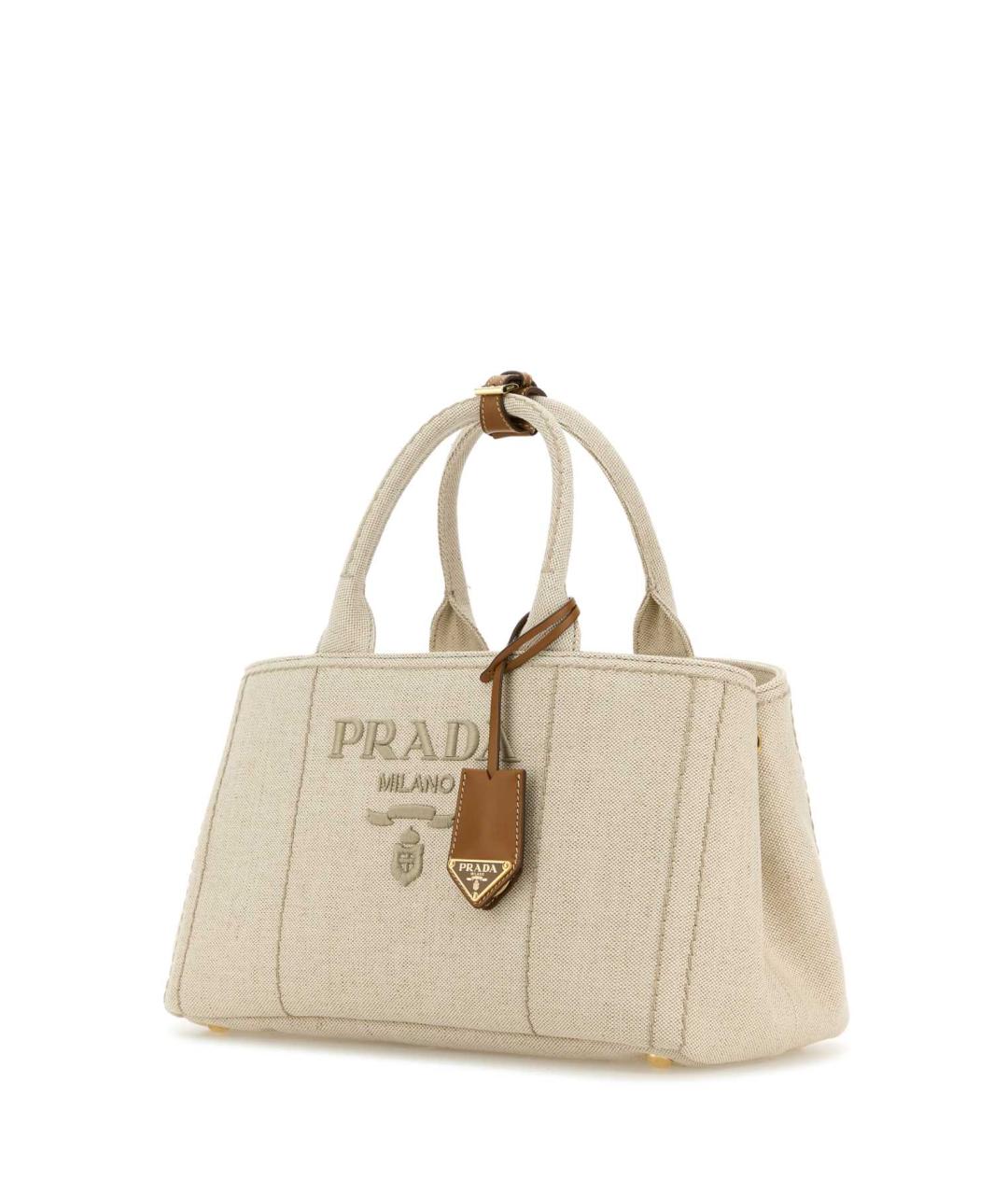 PRADA Бежевая тканевая сумка тоут, фото 2