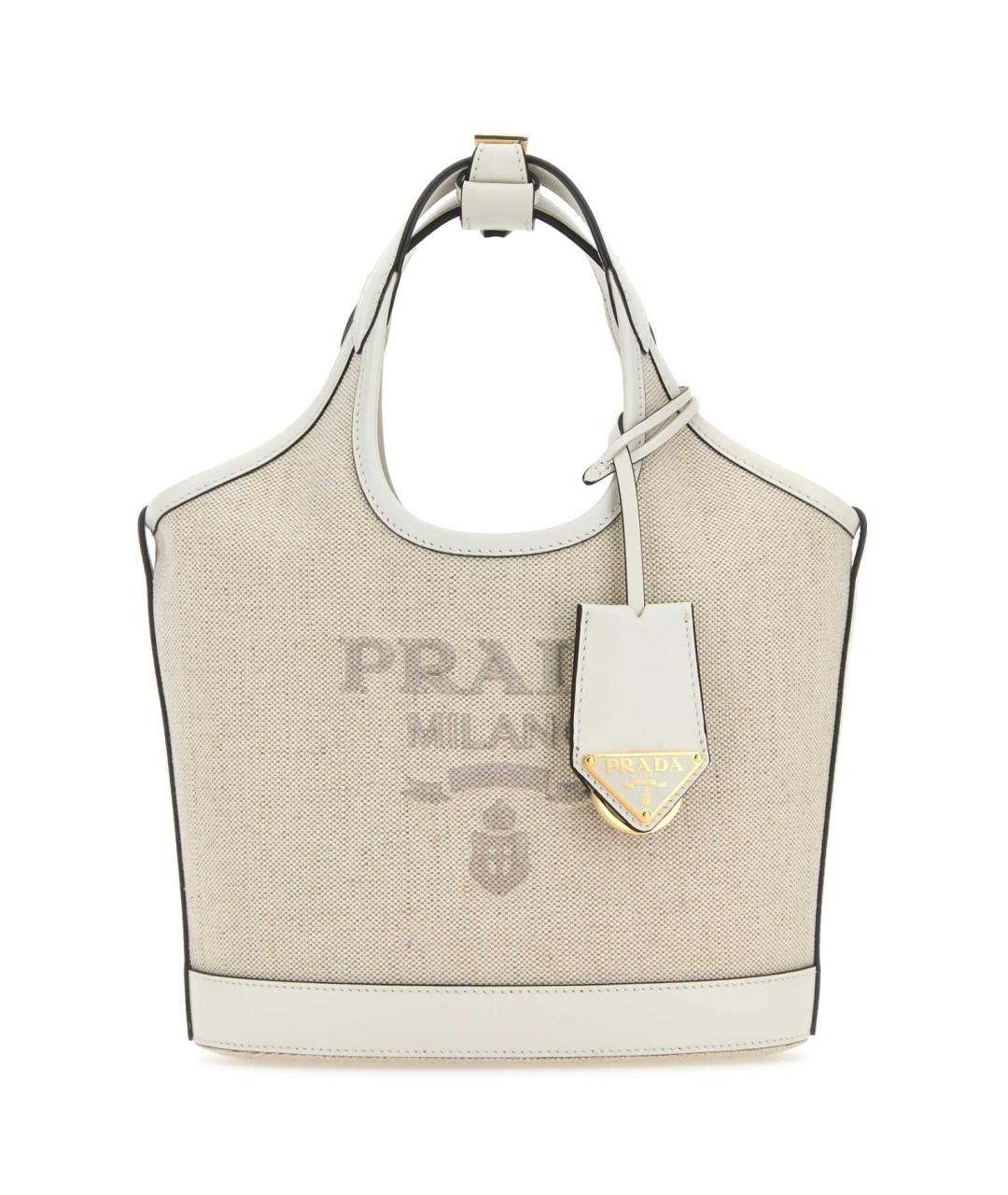 PRADA Бежевая тканевая сумка тоут, фото 1
