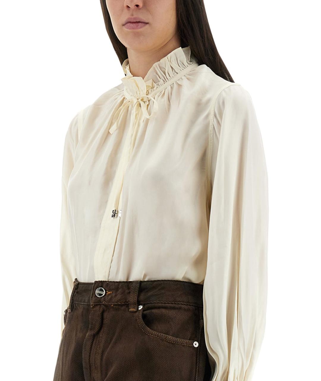 GANNI Белая вискозная рубашка, фото 5