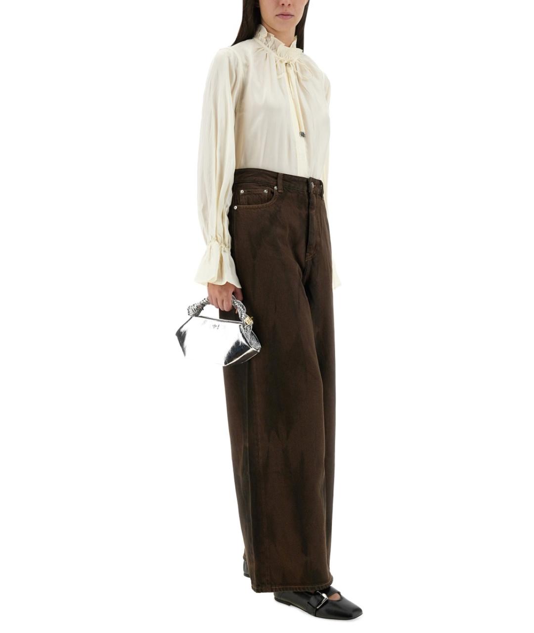 GANNI Белая вискозная рубашка, фото 3