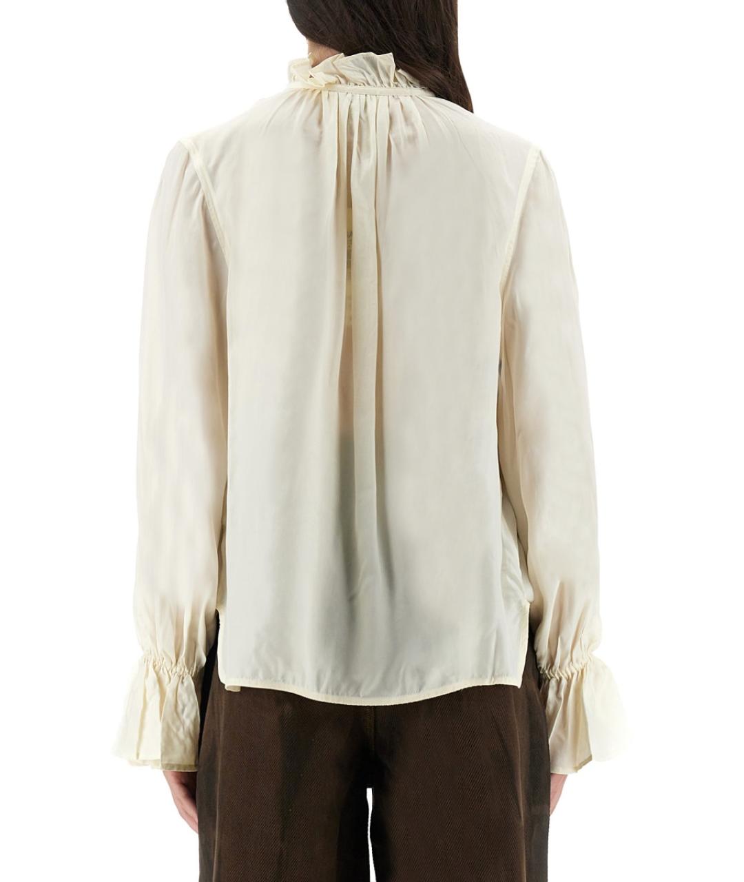 GANNI Белая вискозная рубашка, фото 4