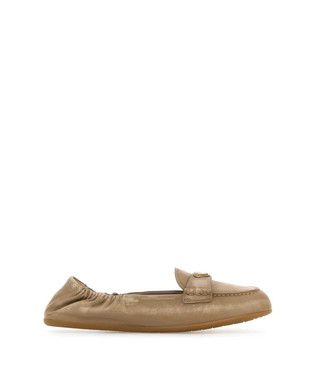 PRADA Бежевые кожаные балетки, фото 1