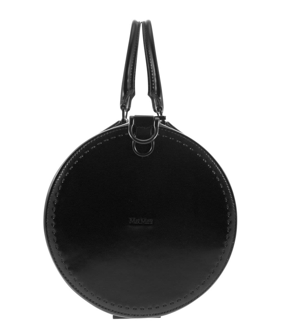 MAX MARA Черная кожаная сумка с короткими ручками, фото 3