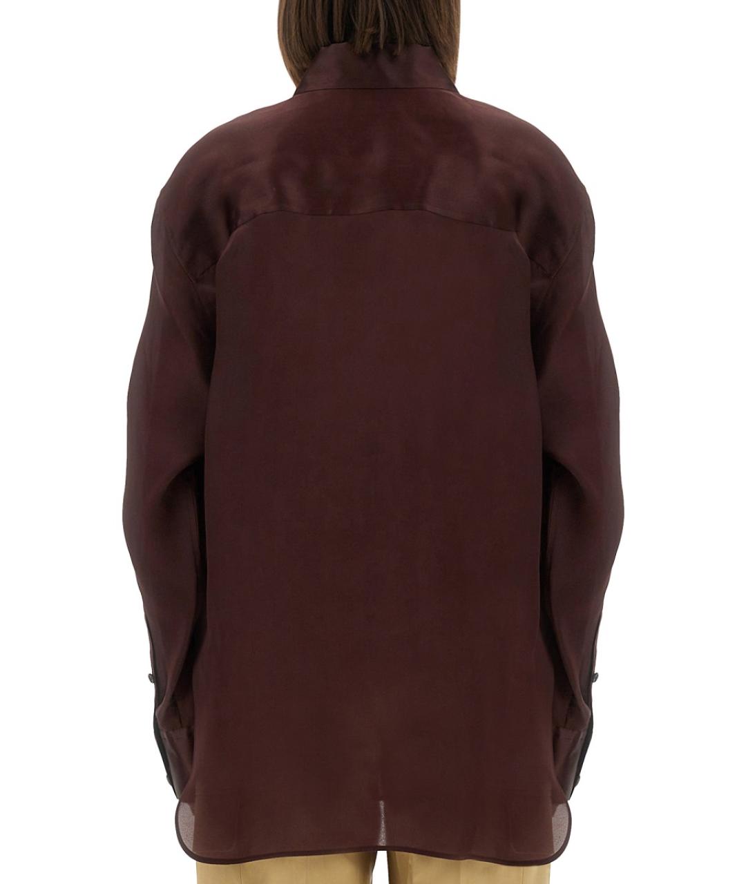 KHAITE Бордовая шелковая рубашка, фото 4