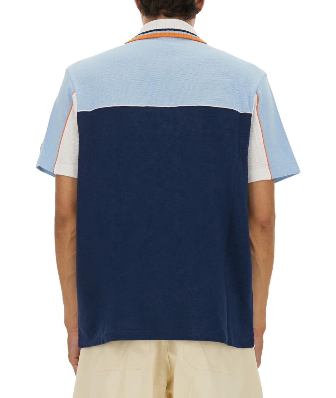 CASABLANCA Синее хлопковое поло с коротким рукавом, фото 4