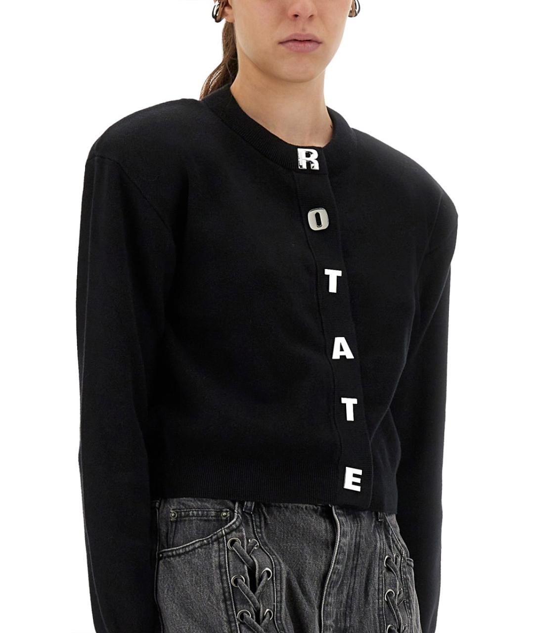 ROTATE Черный хлопковый кардиган, фото 5