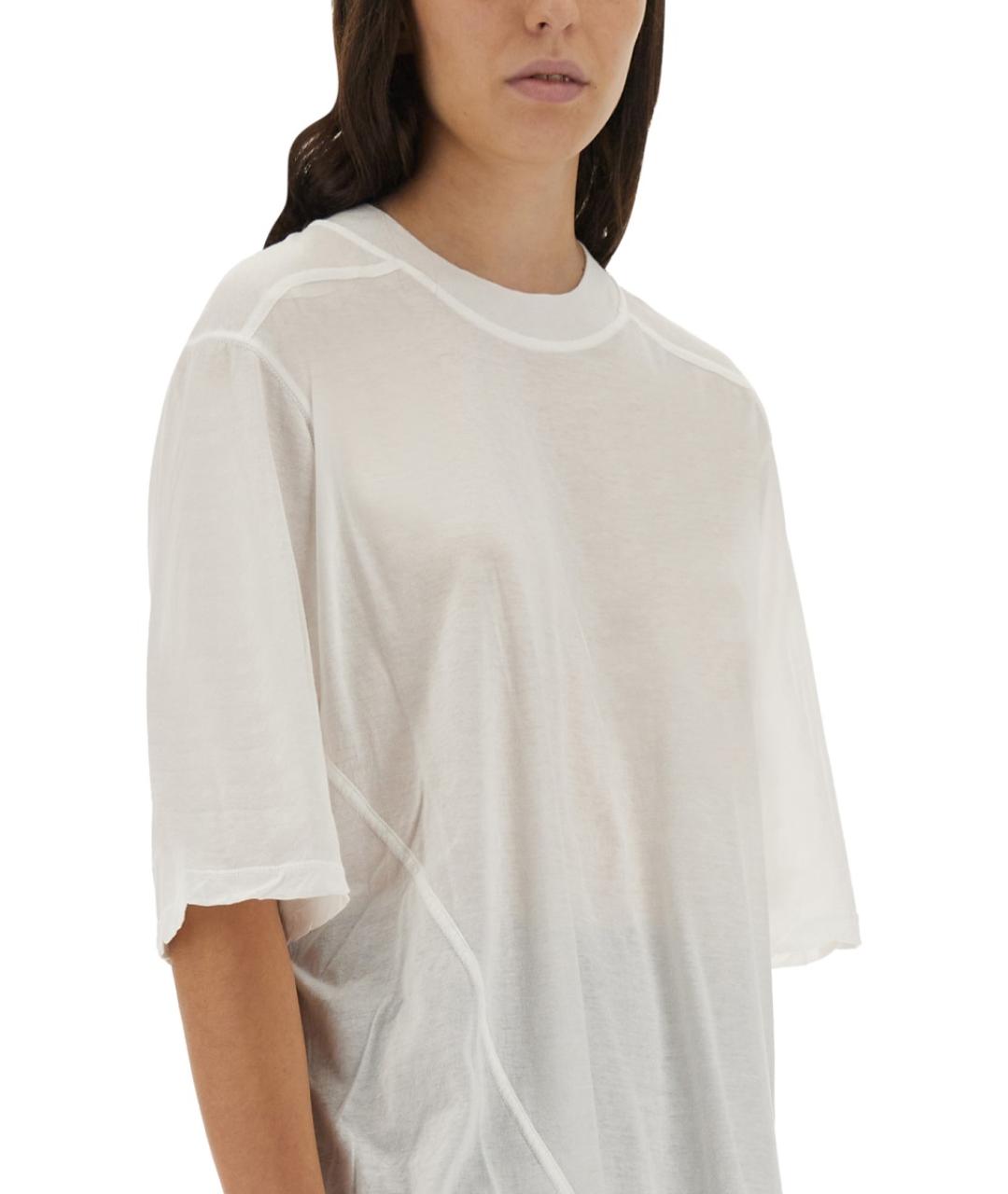 RICK OWENS DRKSHDW Белая хлопковая футболка, фото 4