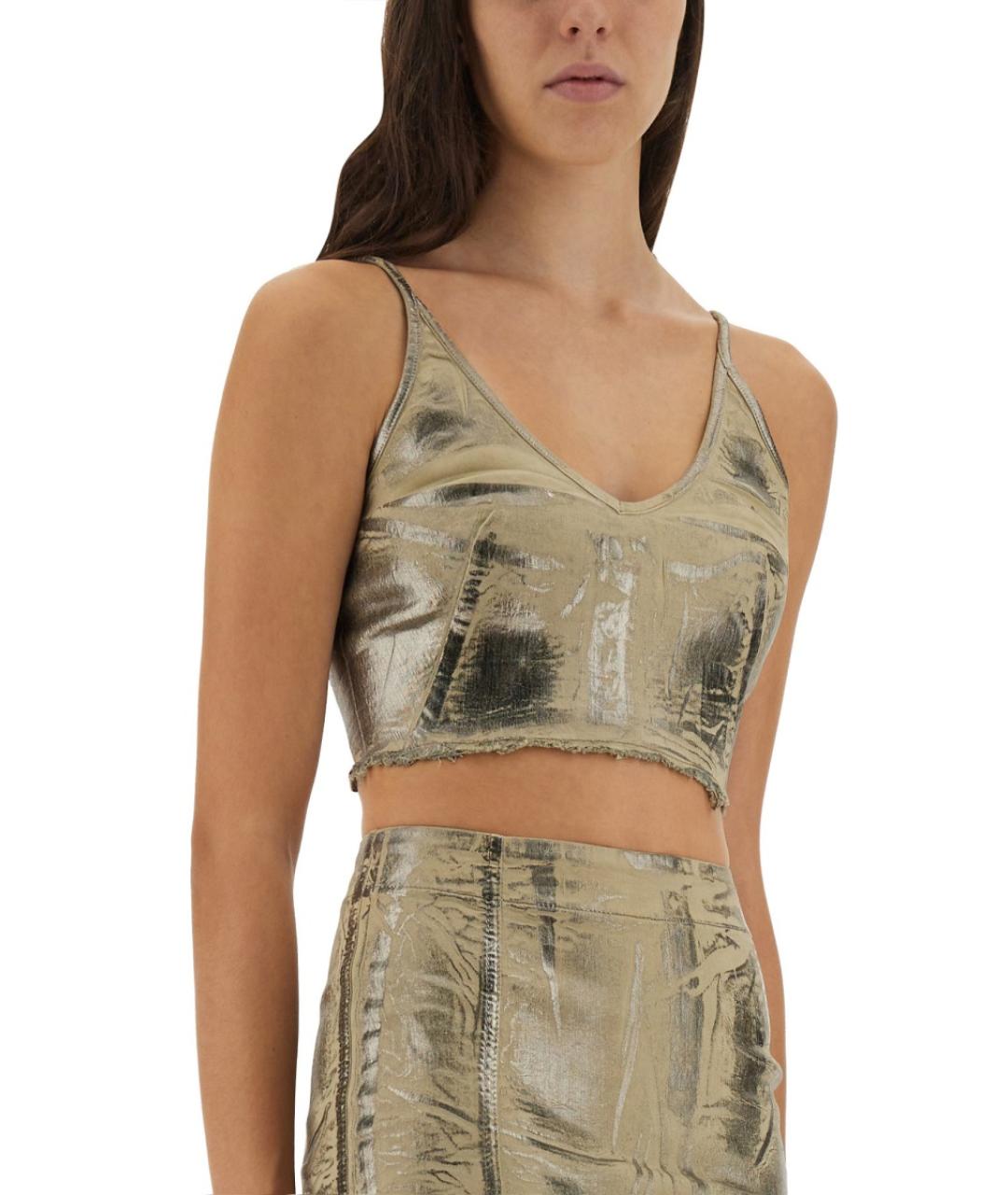 RICK OWENS DRKSHDW Золотая хлопковая майка, фото 4