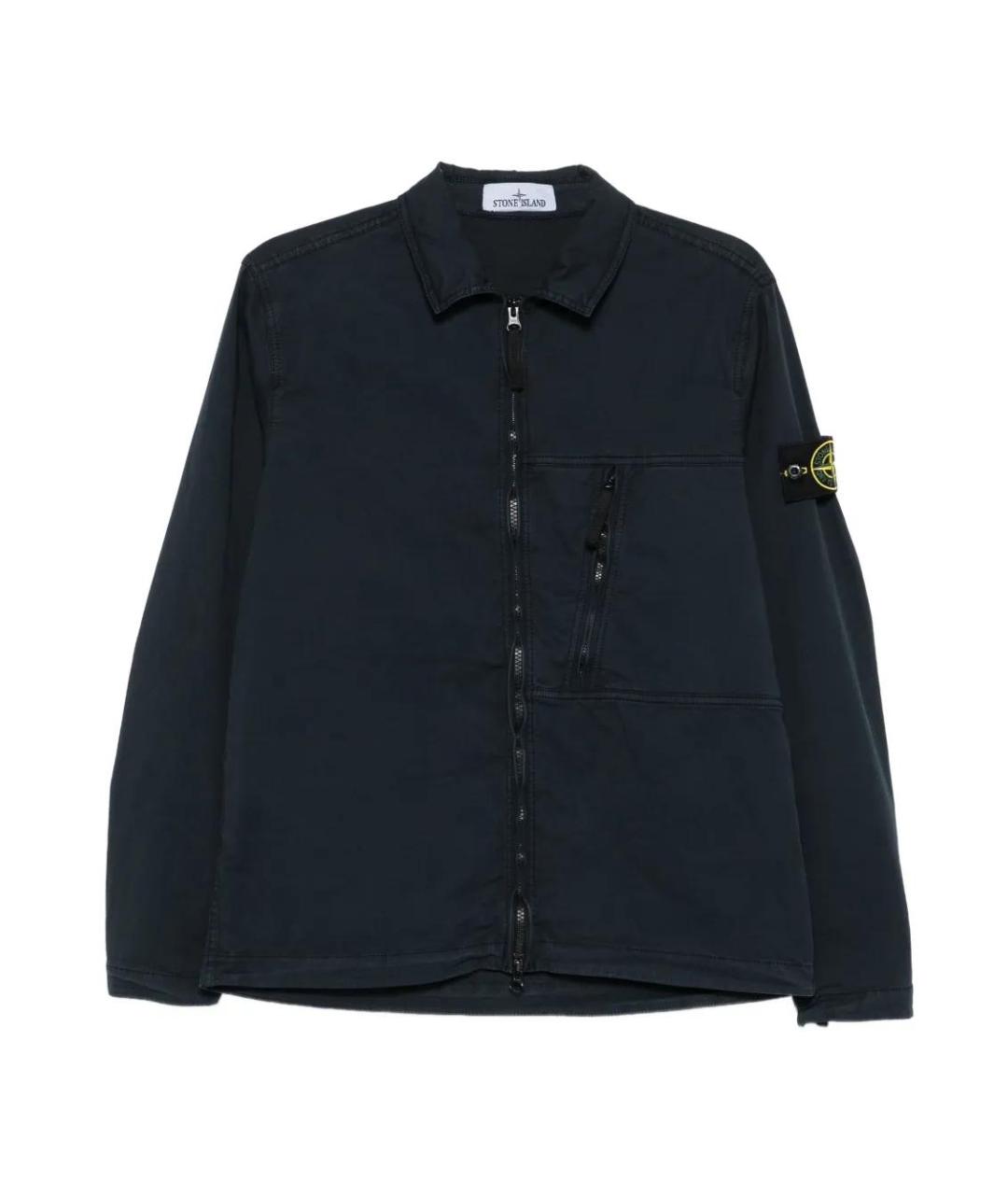 STONE ISLAND Темно-синяя хлопковая куртка, фото 1