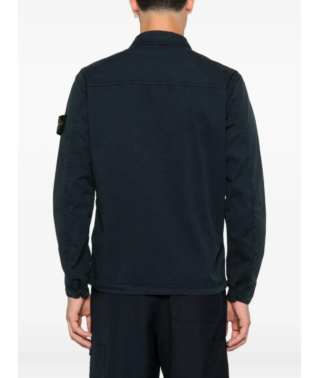 STONE ISLAND Темно-синяя хлопковая куртка, фото 4