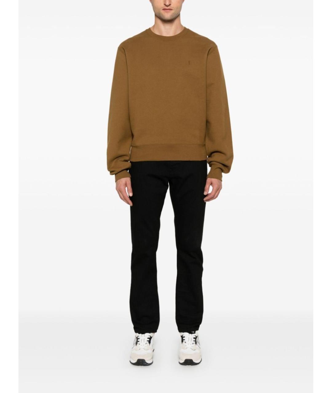 SAINT LAURENT Коричневый хлопковый джемпер / свитер, фото 2