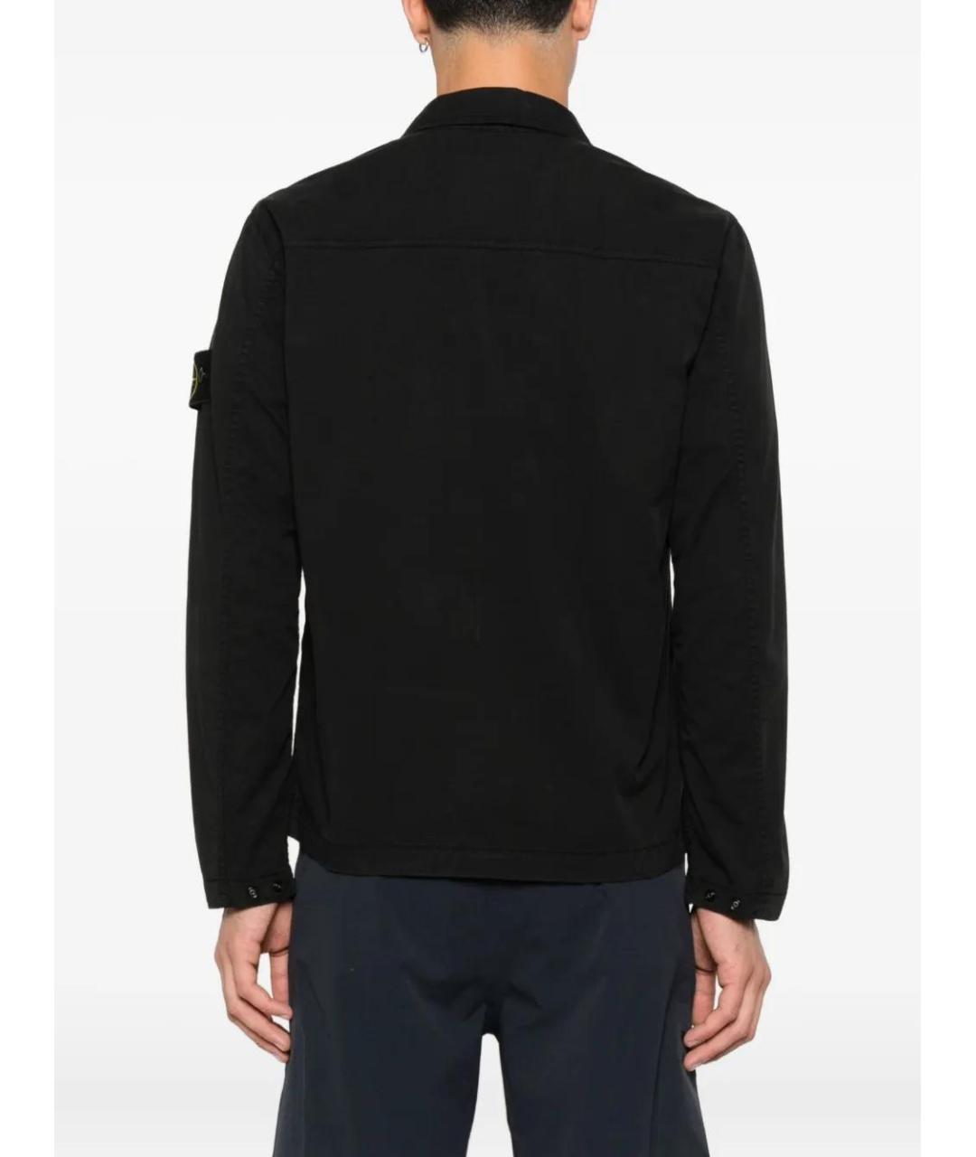STONE ISLAND Черная хлопковая куртка, фото 4