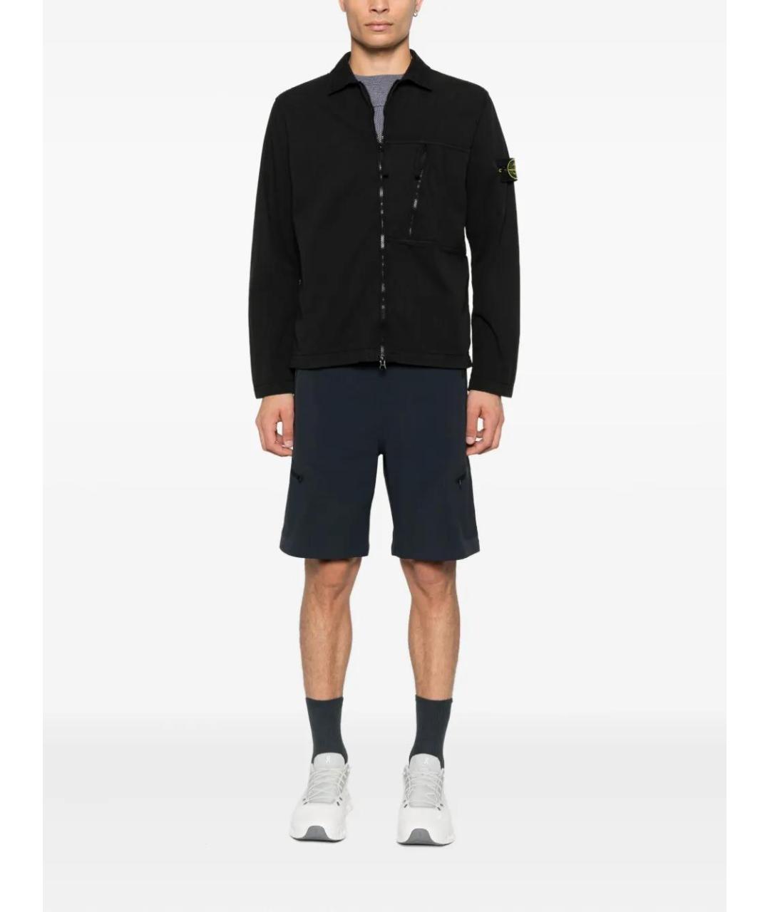 STONE ISLAND Черная хлопковая куртка, фото 2