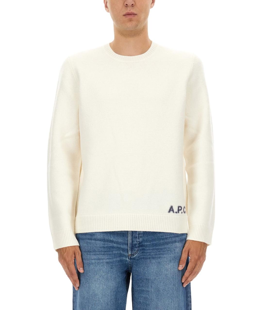 A.P.C. Белый шерстяной джемпер / свитер, фото 2