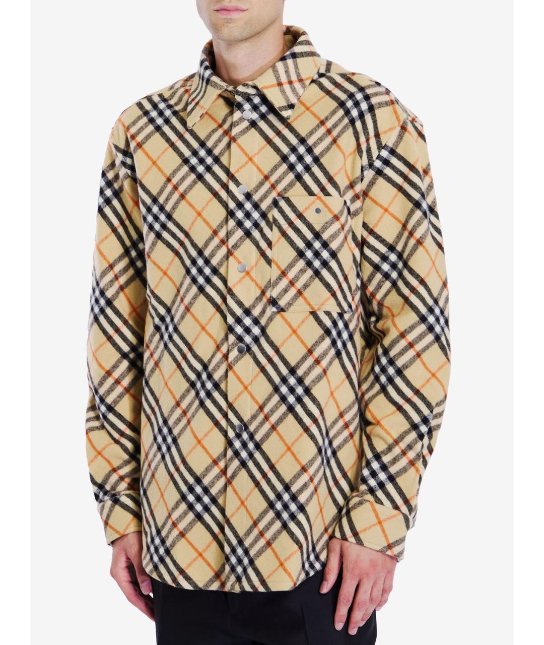 BURBERRY Мульти шерстяная кэжуал рубашка, фото 5