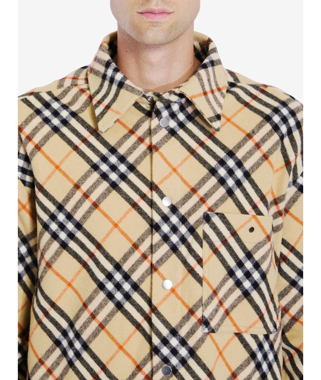 BURBERRY Мульти шерстяная кэжуал рубашка, фото 4