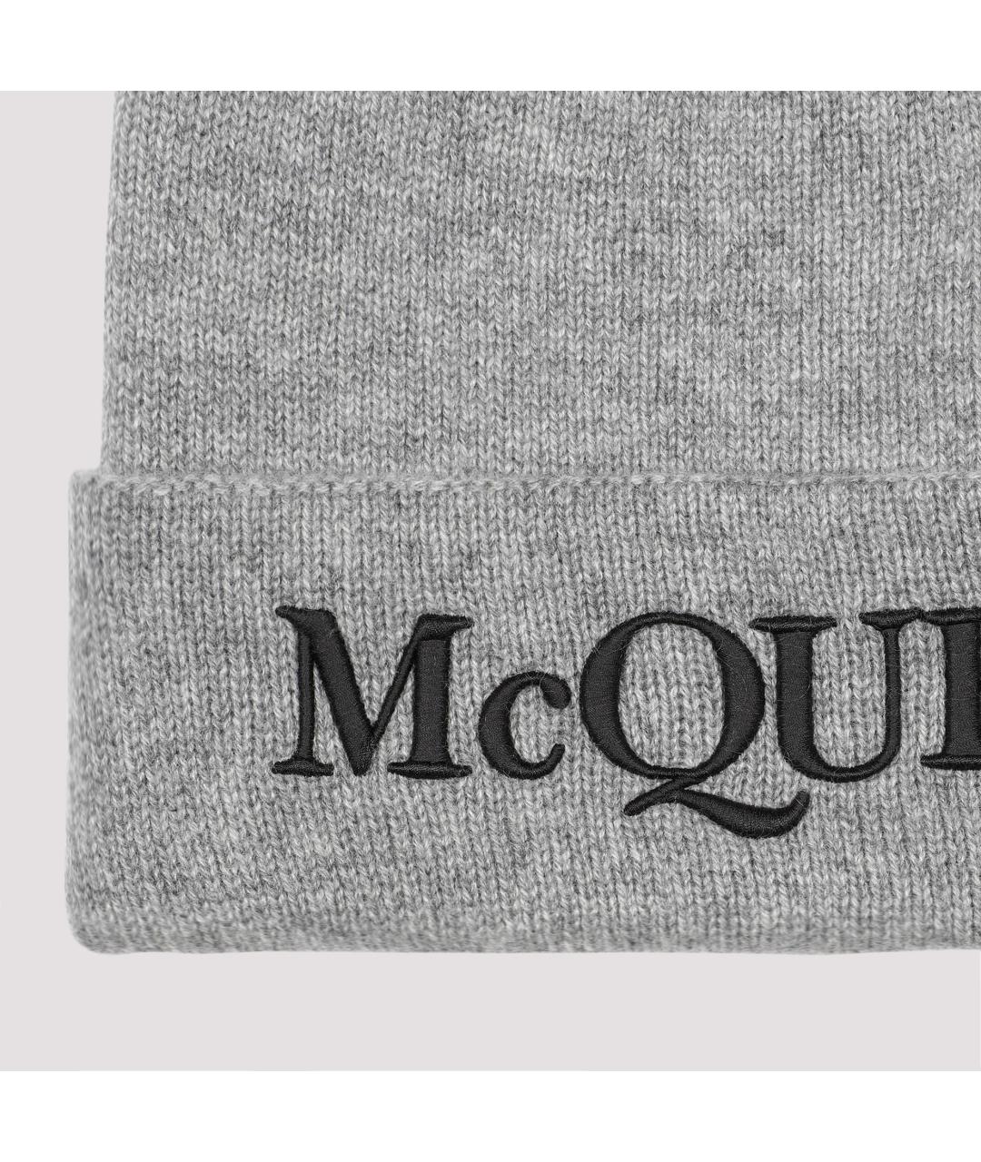 ALEXANDER MCQUEEN Серая кашемировая шапка, фото 3