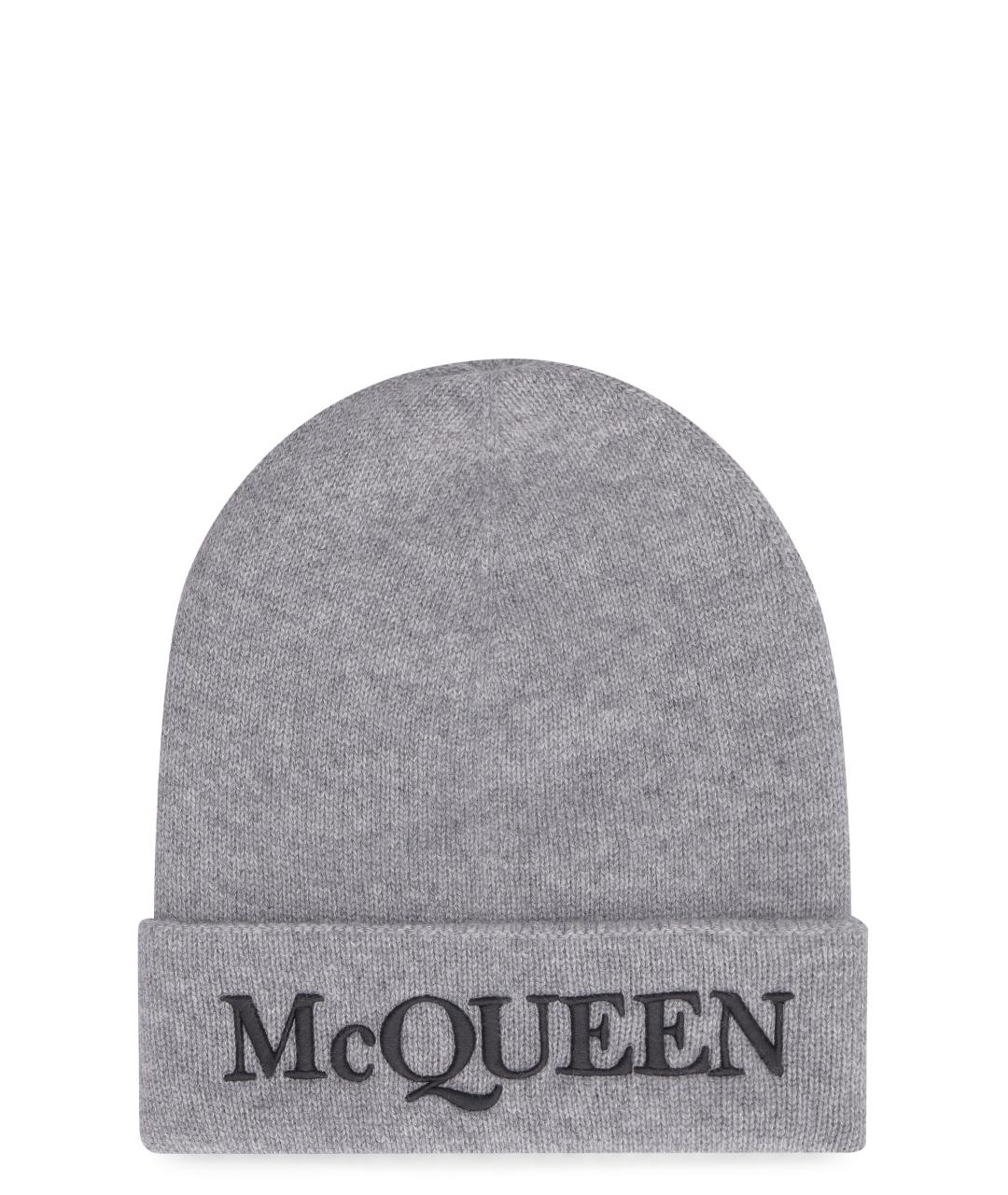 ALEXANDER MCQUEEN Серая кашемировая шапка, фото 1
