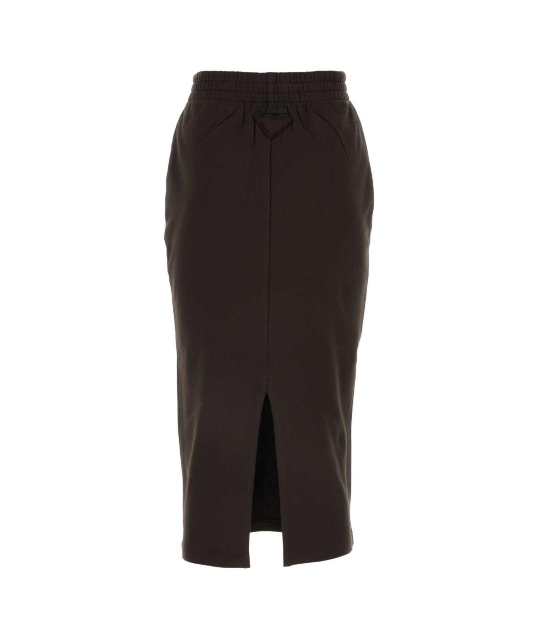 PRADA Коричневая хлопковая юбка миди, фото 2