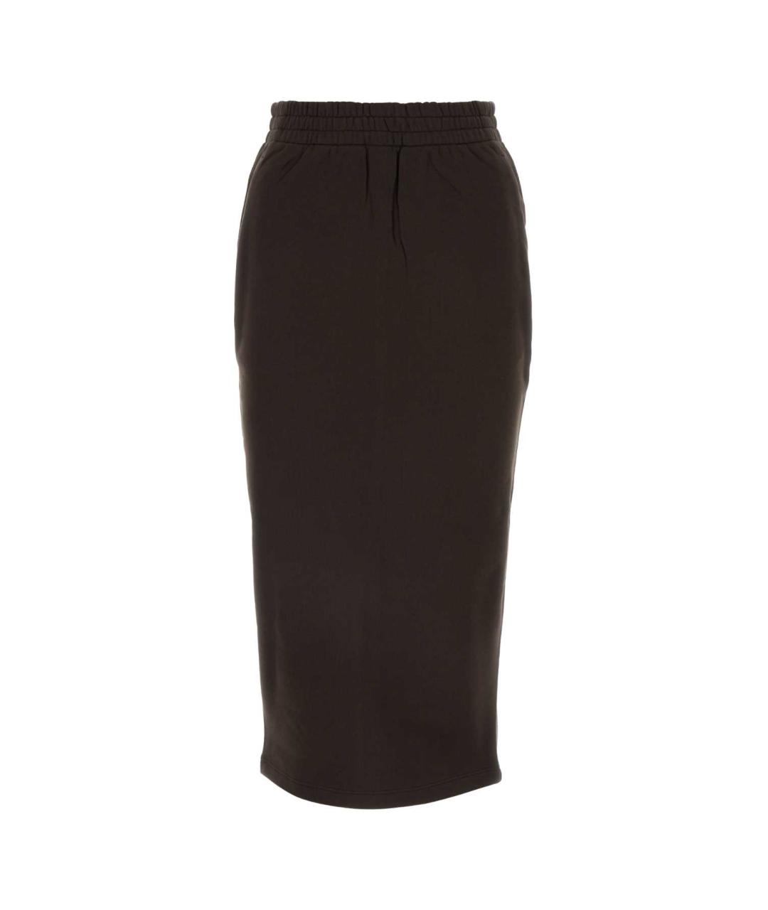 PRADA Коричневая хлопковая юбка миди, фото 1