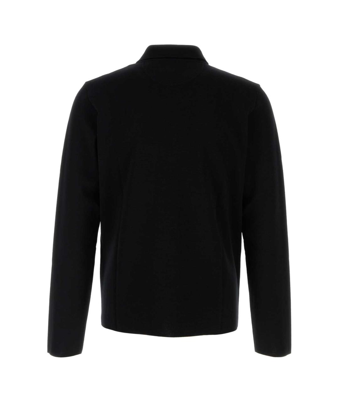 VALENTINO Черное хлопко-шерстяное поло с длинным рукавом, фото 2