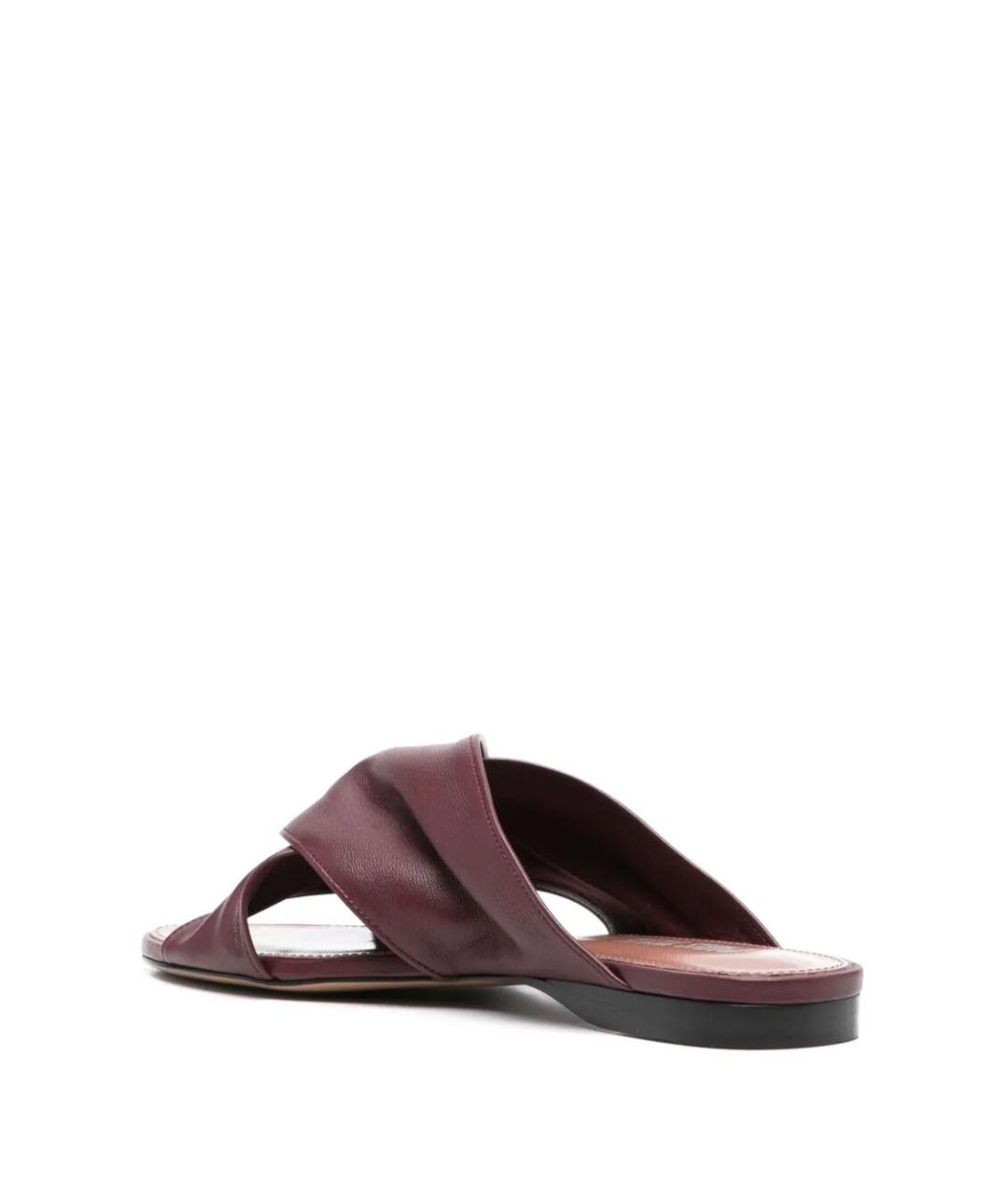 PARIS TEXAS Бордовые кожаные сандалии, фото 3