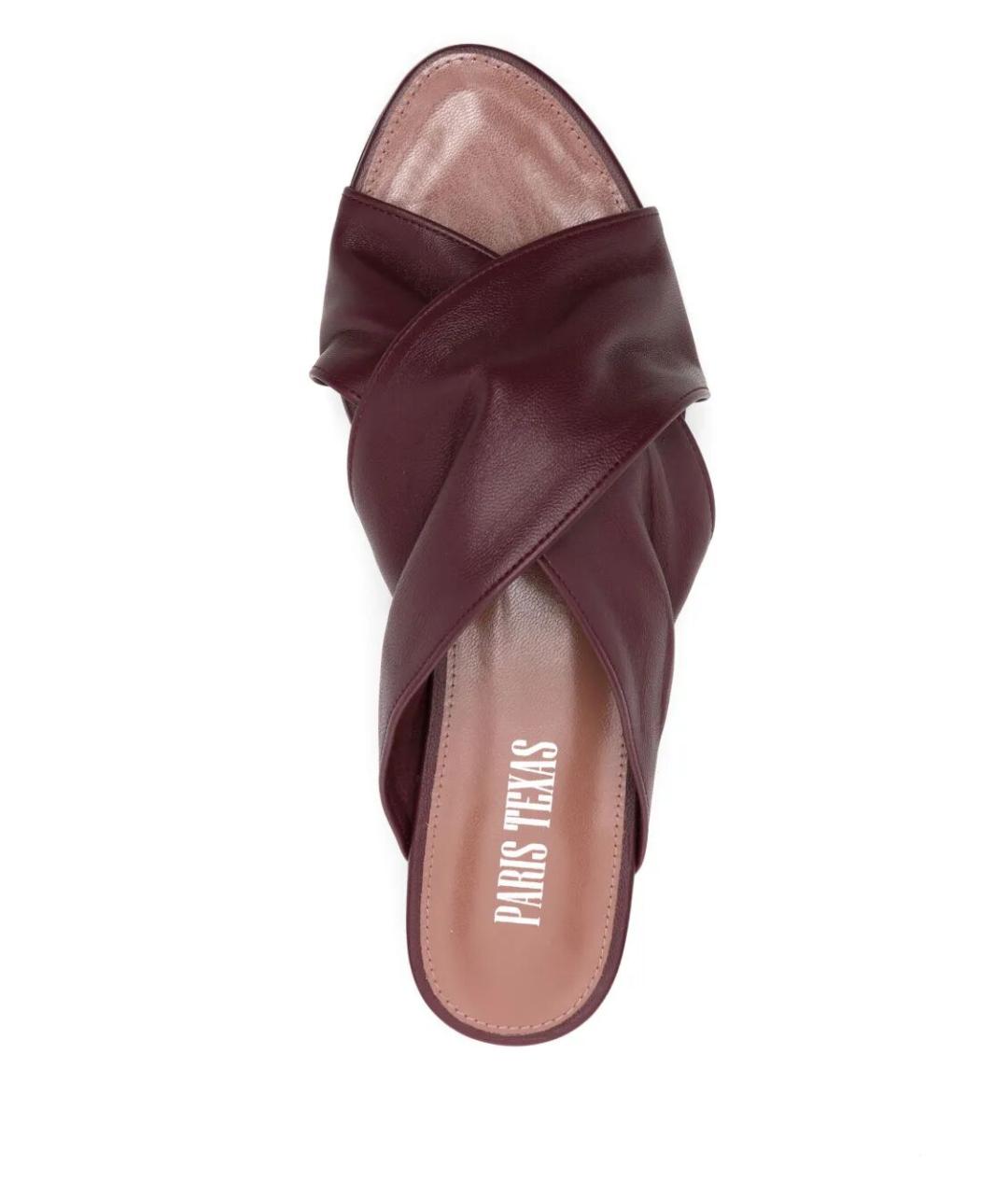 PARIS TEXAS Бордовые кожаные сандалии, фото 2