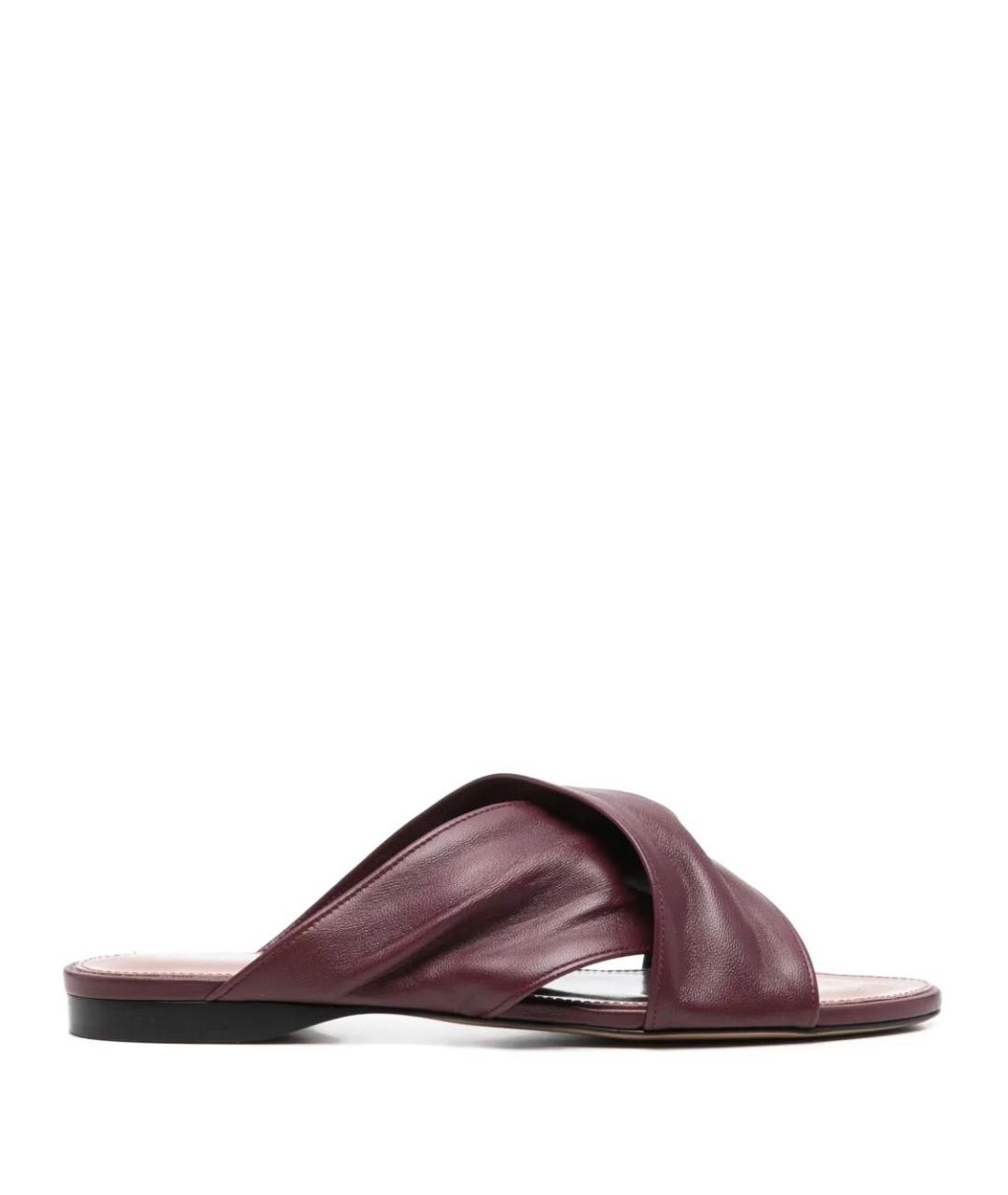 PARIS TEXAS Бордовые кожаные сандалии, фото 1