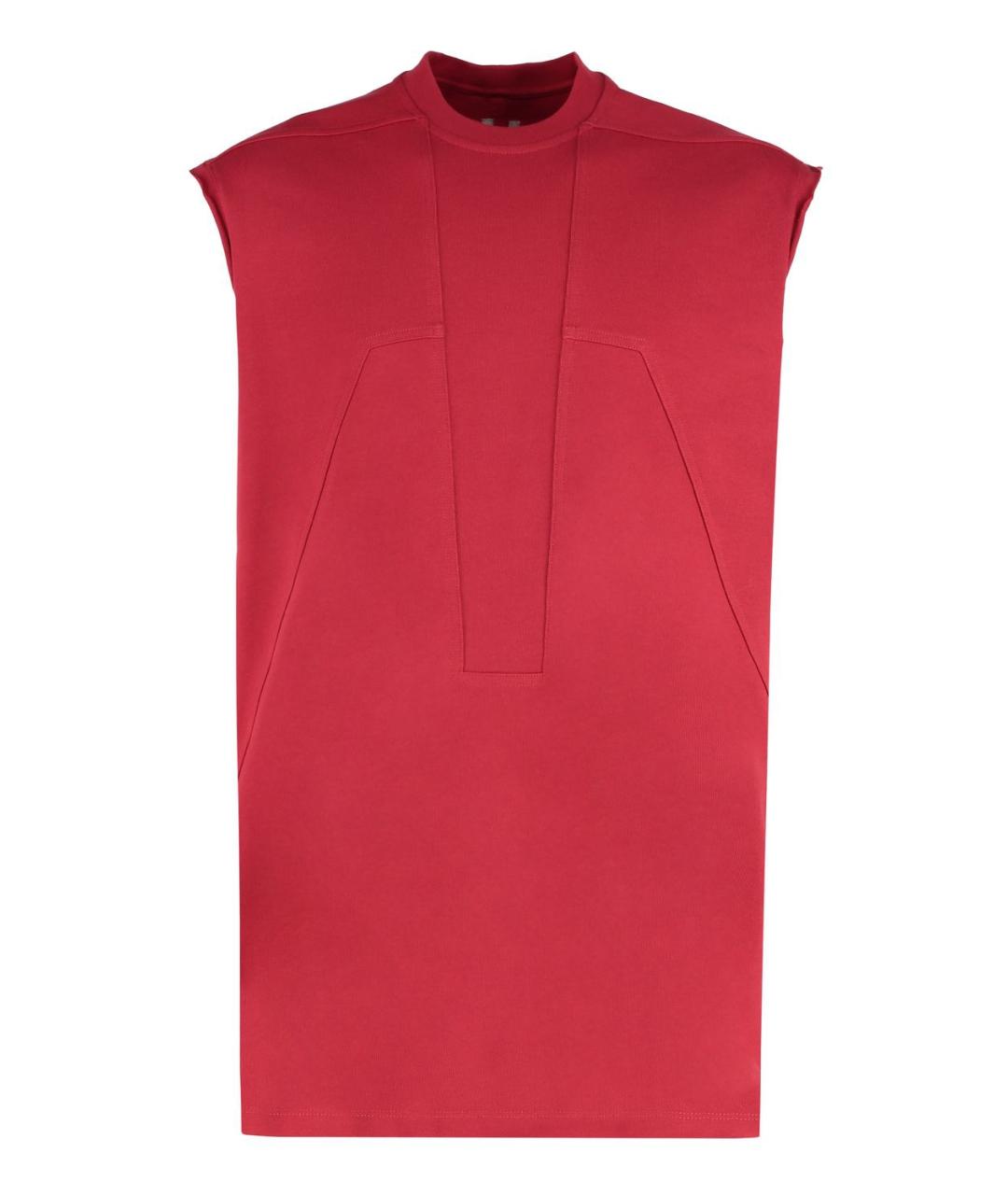 RICK OWENS Красная хлопковая футболка, фото 1