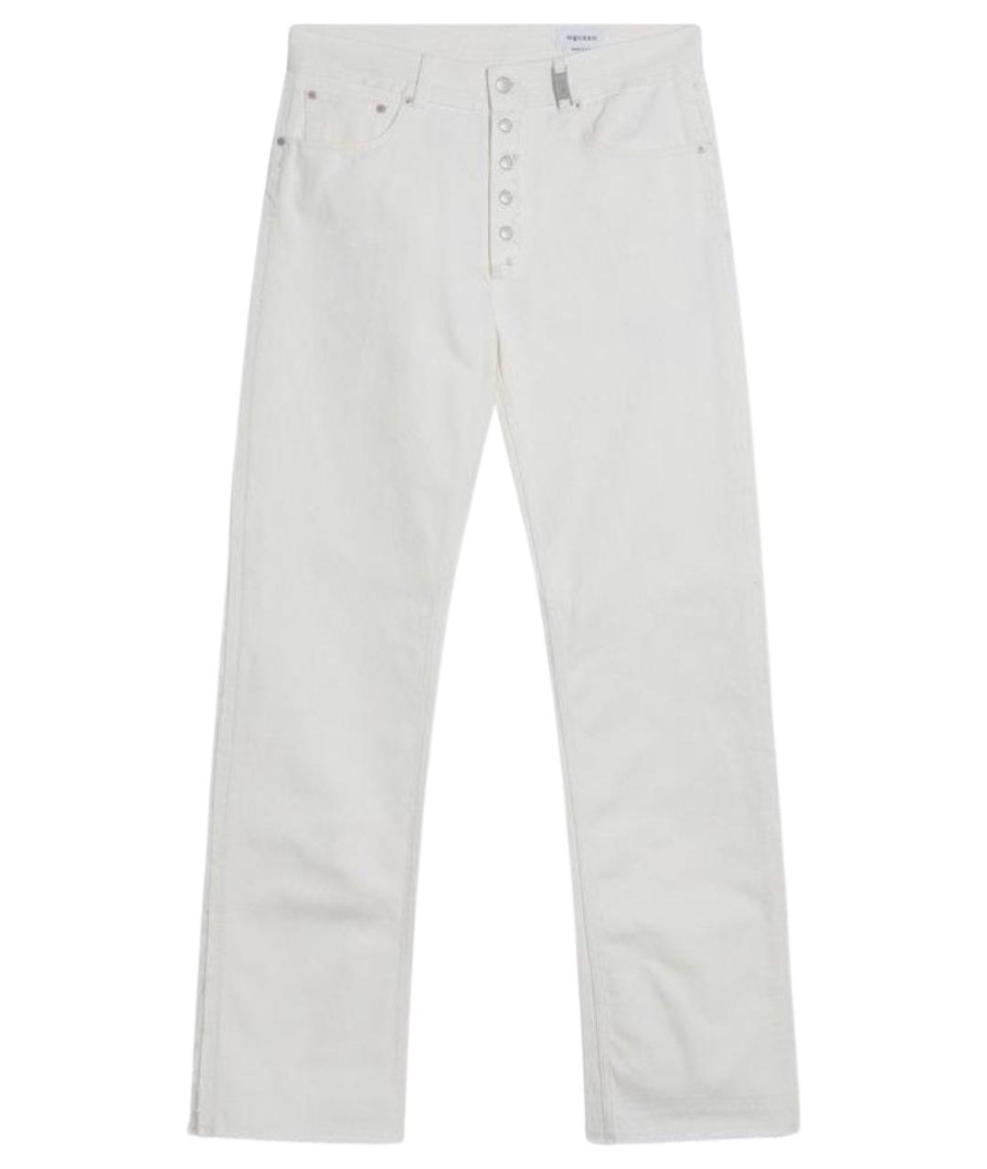 ALEXANDER MCQUEEN Белые хлопковые прямые джинсы, фото 1