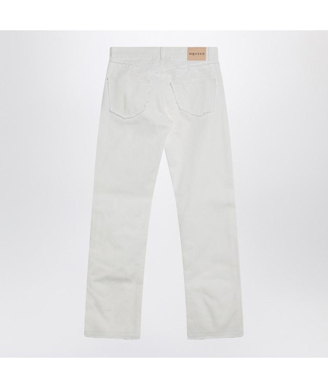 ALEXANDER MCQUEEN Белые хлопковые прямые джинсы, фото 2